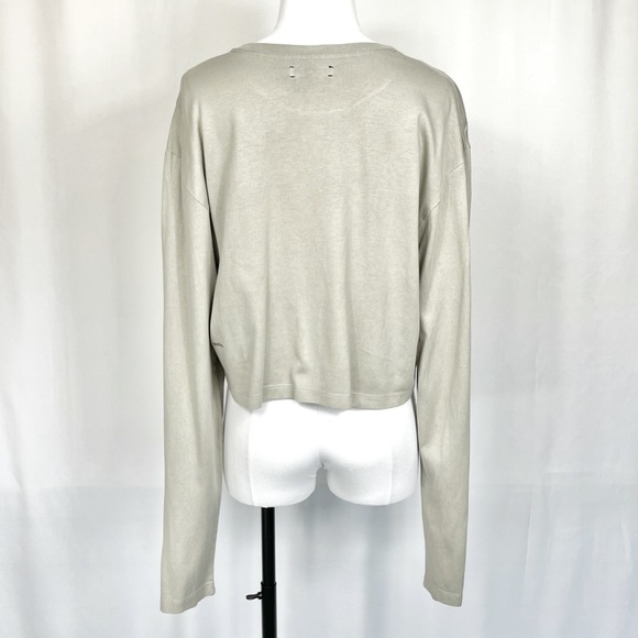Pangaia Seaweed Fiber Long Sleeve Crop Tee Stone - Picture 4 of 9